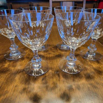 (6) Tiffin-Franciscan Crystal Stemware Mt.Vernon Pattern