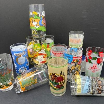 Peanuts McDonalds & Kentucky Derby Collector Glasses