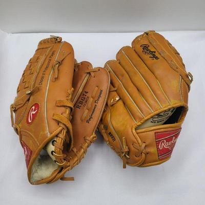 Two Rawlings Baseball Mits