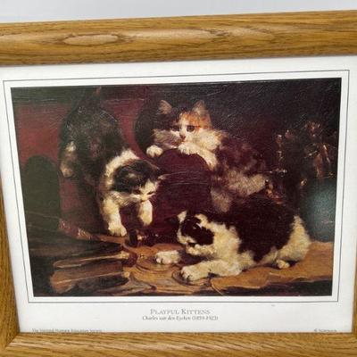 Playful Kittens Charles van den Eycken 1859-1923