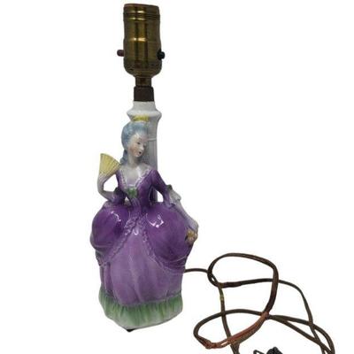 Vintage Victorian Woman Porcelain Lamp - Bavaria