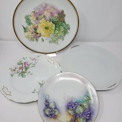 Four Early Century Vintage Floral Salad Plates