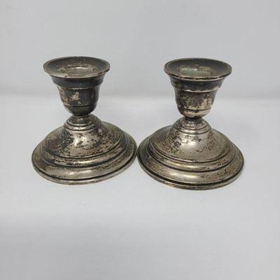 PS Co. Sterling Candle Holders 3.75"