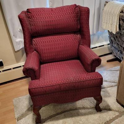 Best Chairs Inc. Cranberry Fabric Wing Back Arm Chair (#2)