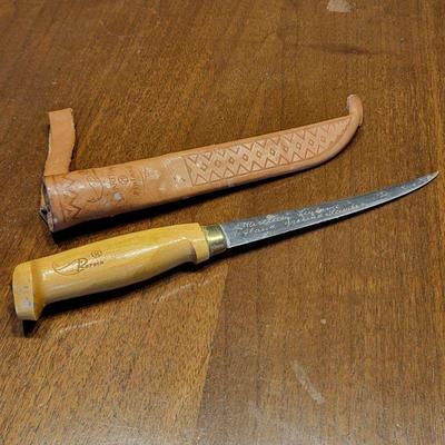 J. MARTTIINI Finland Rapala Fishing Filet Tool, Leather Sheath