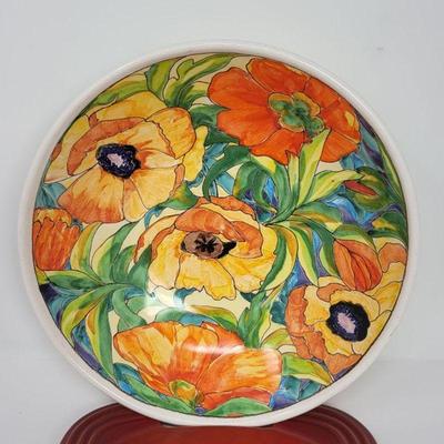 S. Brewer Hand Painted Poppies Bowl