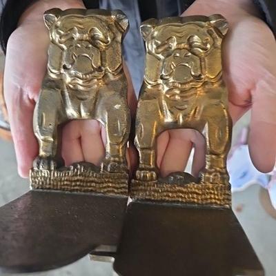 Heavy brass bookends