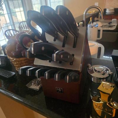 Henkeles German steel Knife set w/ sharpener
