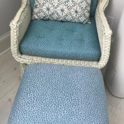 Sale Photo Thumbnail #71: antique wicker chair and ottoman $269