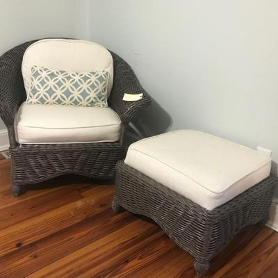 wicker chair and ottoman $295