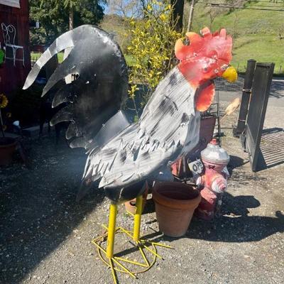 6' Tall Metal Rooster