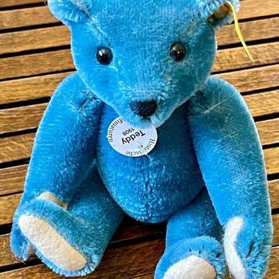 Historiche Steiff Miniaturen 6 Inch Blue Bear With Original Tag And Ear Button
