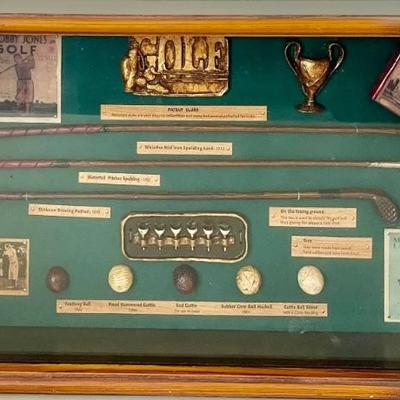 Vintage 3 Hands Corporation History Of Golf Shadow Box 