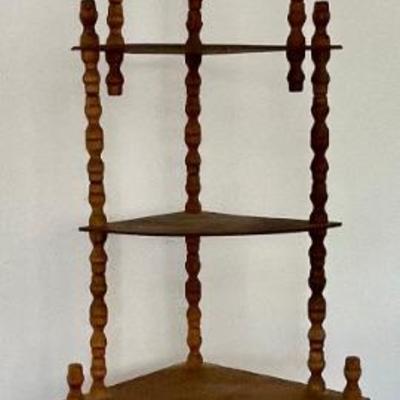 Vintage Etagere Twist Leg Corner Cabinet (as Is) 