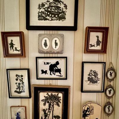 Scherenshnitte German Paper Cutting Framed Art - Silhouettes - The Serenade - Plaster Buckbee Brehm Co