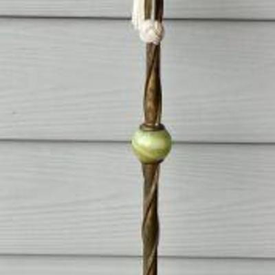 Antique Green Akro Agate 62 Inch Floor Lamp (as Is) 