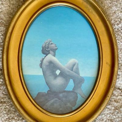 Stars Print By Maxfield Parrish In Gold Metal Oval Frame 