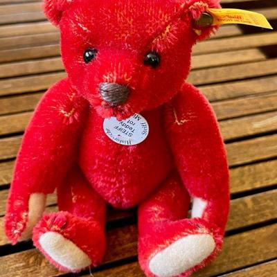 Historiche Steiff Miniaturen 6 Inch Red Bear With Original Tag And Ear Button