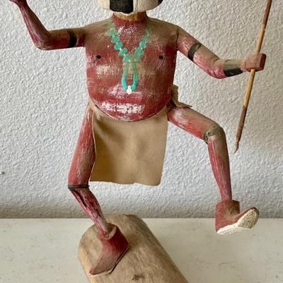 Vintage Navajo Clown Kachina Doll Signed 