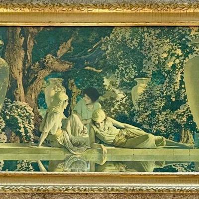 1922 Garden Of Allah Maxfield Parrish Print Gold Ormolu Frame (as Is) 