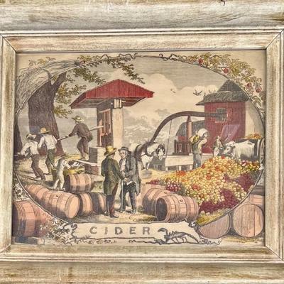 Vintage Framed American Cider Book Print With Glass Front