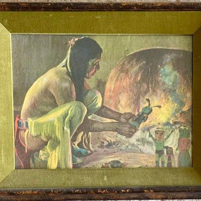 1930 Eanger Irving Couse " The Kachina Maker " Framed Print 