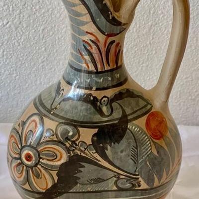 Vintage Mexico Tonala Painted Pitcher 