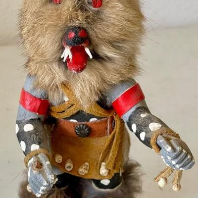 Lorena Nelson Grey Wolf Hand Made Kachina Doll (as Is)