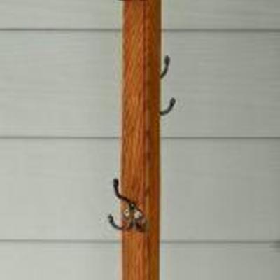 Vintage Solid Pine Coat & Hat Rack 