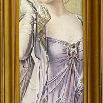 Victorian Gold Gilt Framed 29 Inch Pompeii Beauty By Forbes 