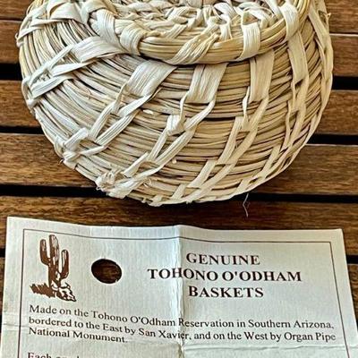 Genuine Tohono O'Dham Basket By Della Cruz - Bobcat Mountain Valley - With Paperwork 