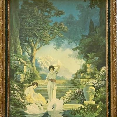 Art Deco Van Nortwick Vintage Framed Print - The Garden Of Dreams 