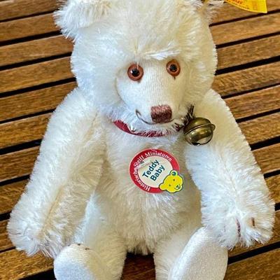 Historiche Steiff Miniaturen 6 Inch White Bear With Original Tag And Ear Button
