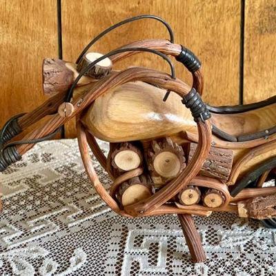 Vintage Handmade Wooden Motorbike Harley Davidson 