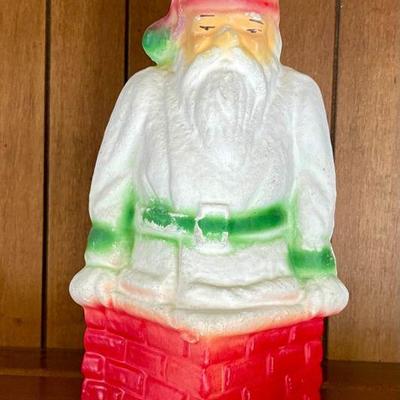Antique Paper Machete 9 Inch Santa In Chimney 