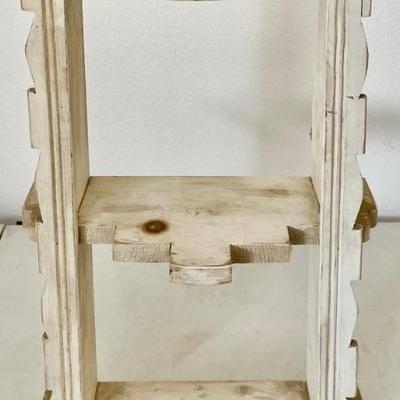 Small Southwestern Style White Wood Hanging Shelf 