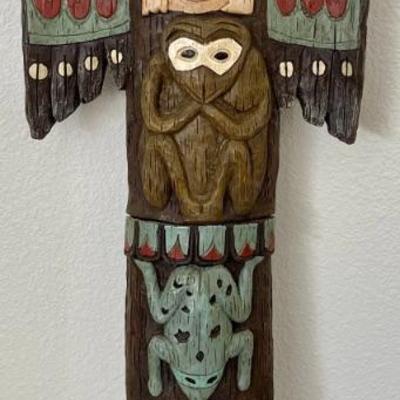 Vintage Resin Designed Exclusively For Collections Etc. Totem Pole Wall Hanging 