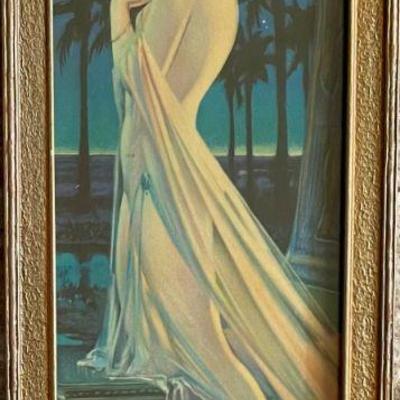 Art Deco Henry Clive Framed Print Litho - A Melody Of Ancient Egypt 