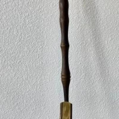 Antique Copper And Brass Bed Warmer With Wood Handle 
