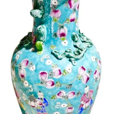 Hand Painted Chinese Chinoiserie Vase