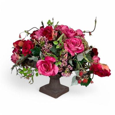 Designer quality faux floral centerpiece display