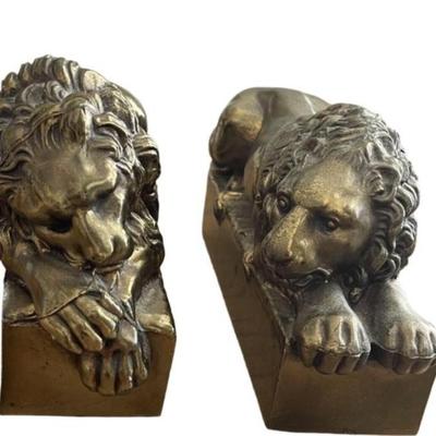 Lion Bookends in the style of Antonio Cassanova