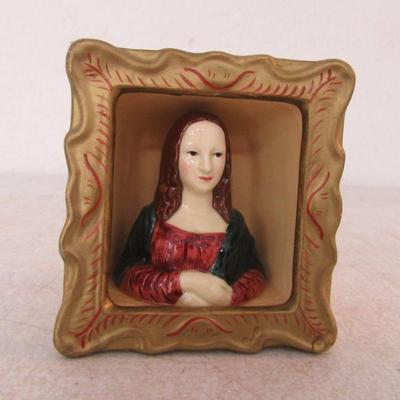 Vintage 1992 Vandor Pelzman Designs Ceramic Mona Lisa Salt & Pepper Shakers