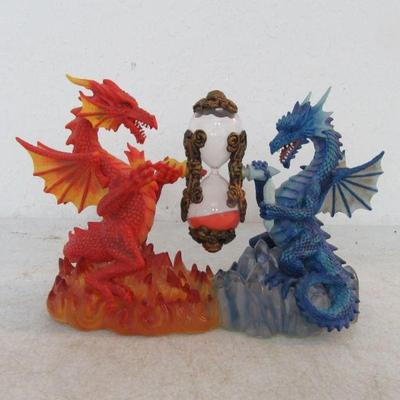 Vintage Pacific Giftware Fire & Ice Dragon Hourglass - 8½" x 6¼"