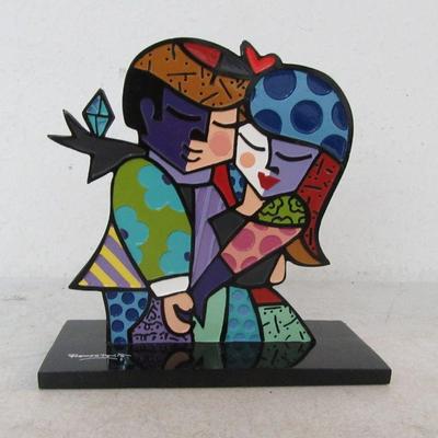 Signed Vintage Romero Britto "Soul Mates" #339032 Piece - 7" x 7" x 3" - In Box