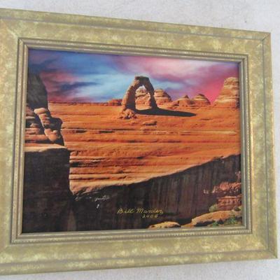 Signed/Framed Print on Canvas 2004 "Arches National Park at Sunset - Utah" by Bill Marder (See Description)