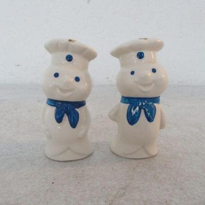 Vintage MCM Poppin' Fresh (Pillsbury Dough Boy) Ceramic Salt & Pepper Shakers