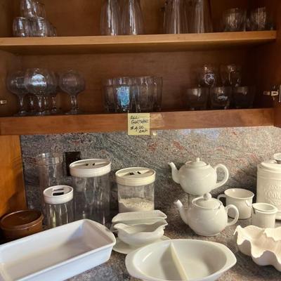 WHITE DISHWARE AND GLASSWARE