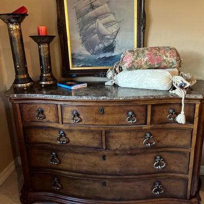 MARBLE TOP DRESSER