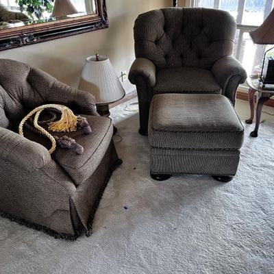 COZY CHAIRS WITH OTTOMAN